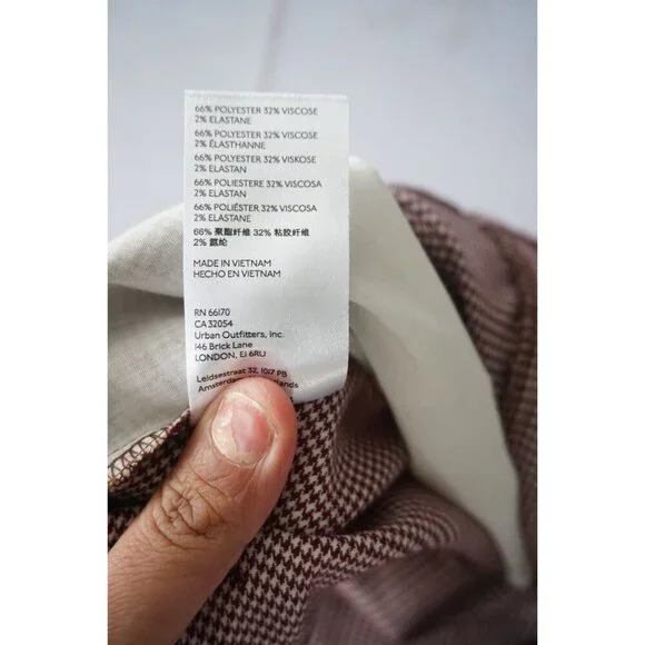 Urban Outfitters Houndstooth Straight-Leg Pants - Size 10 - Picture 7 of 8